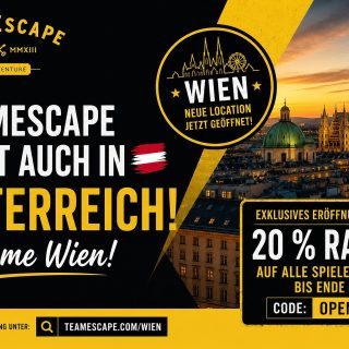 🎉 TeamEscape jetzt auch in Österreich – Welcome Wien! 🇦🇹

TeamEscape Wien ist eröffnet – und bringt ab sofort Rätsel, Abenteuer und echte Team-Momente ins Herz von Wien! 🔐✨

Was euch erwartet?
🏆 Mit rund 1.500 qm die größte Escape-Room-Location Österreichs 
📍 Mitten im historischen Kellergewölbe des Schottenstifts auf der Freyung im Herzen von Wien
🔓 Fünf aufwendig gestaltete Escape Rooms mit Wiener Touch
🥂 Ein moderner Seminarraum sowie eine Lounge mit Bar 
🤝 Perfekt für Corporate Events, Teambuilding und Incentives

Ob Unternehmen, Teams, Freundesgruppen oder Escape-Room-Fans: Bei TeamEscape Wien zählt vor allem eins – gemeinsam denken, lachen, knobeln und gewinnen.

Und zur Eröffnung gibt es direkt ein Special für euch:
🎁 20 % Rabatt auf alle Spielerlebnisse bis Ende Mai mit dem Code: OPENING20

🔑 Also: Team schnappen, Spiel buchen und Wiens neues Escape-Abenteuer erleben!

🎥 Schaut selbst, was TeamEscape Wien zu bieten hat: https://youtu.be/qK02_uM0bYg?is=LkNM0btFJXtzc4RO

Mehr Infos und Buchung: https://teamescape.com/wien/

#TeamEscape #Wien #EscapeRoom #Teambuilding #CorporateEvents #Rätselspaß